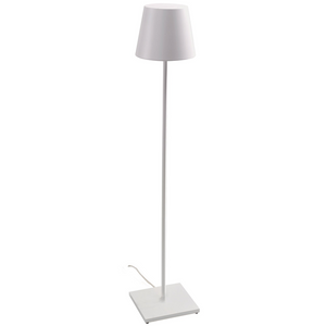 Lampada da Terra Poldina Bianca 230V Piantana con spina 28x150cm - Design Moderno in Alluminio