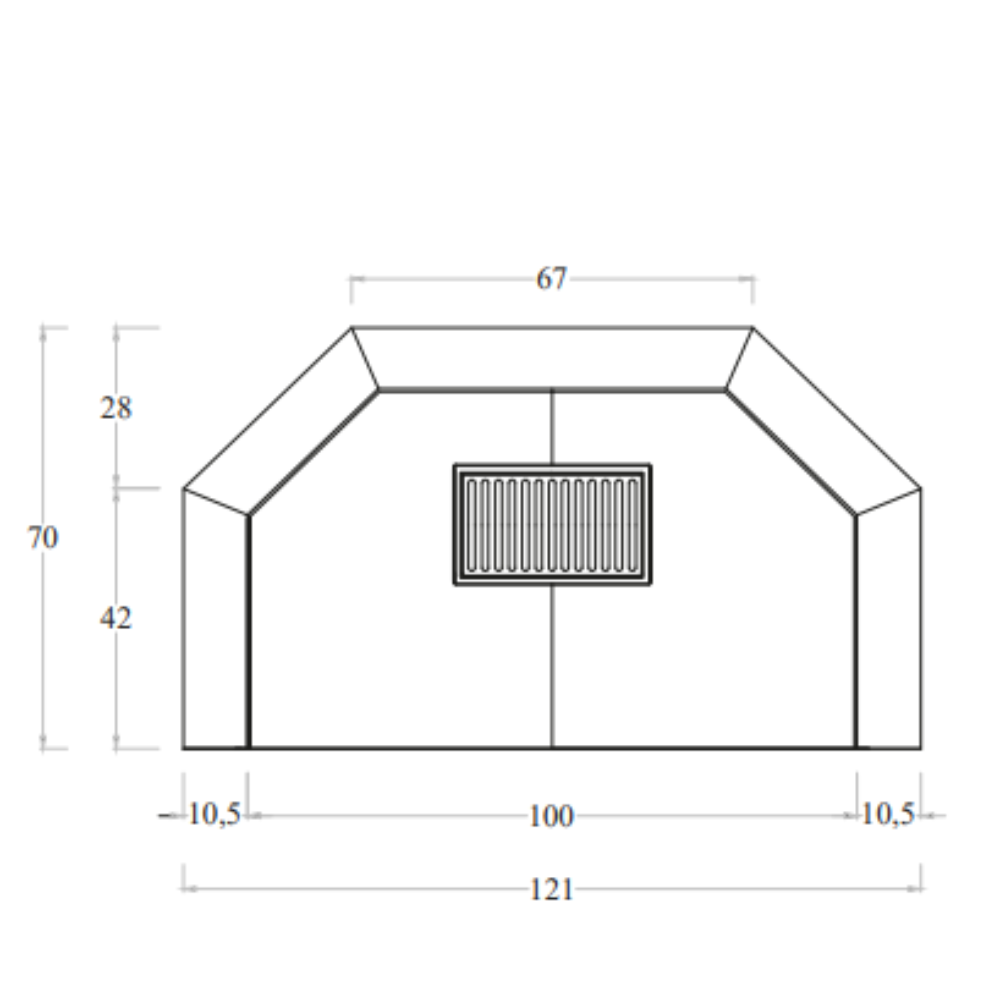 Camino legna prefabbricato refrattario focolare aperto m120 ref riscaldamento