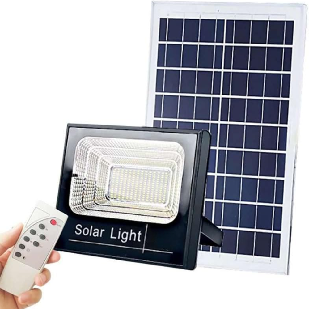 Proiettore led ad energia solare con pannello solare + telecomando luce fredda *** potenza 20w, confezione 1