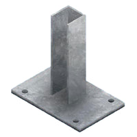 base supporto per paletto quadro zincata - per paletto mm 50 x 50 cod:ferx.1074410nlm