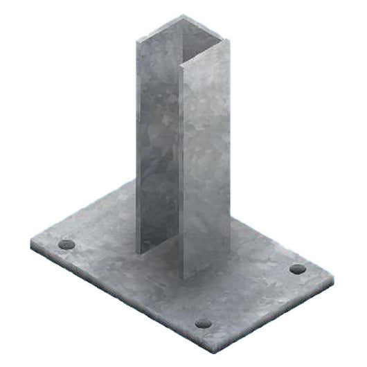 base supporto per paletto quadro zincata - per paletto mm 50 x 50 cod:ferx.1074410nlm