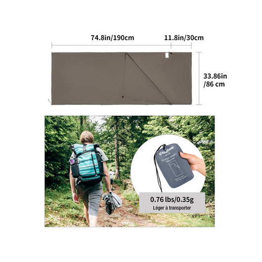 Lenzuolo da campeggio - Kingcamp - Cotone - Borsa da trasporto inclusa