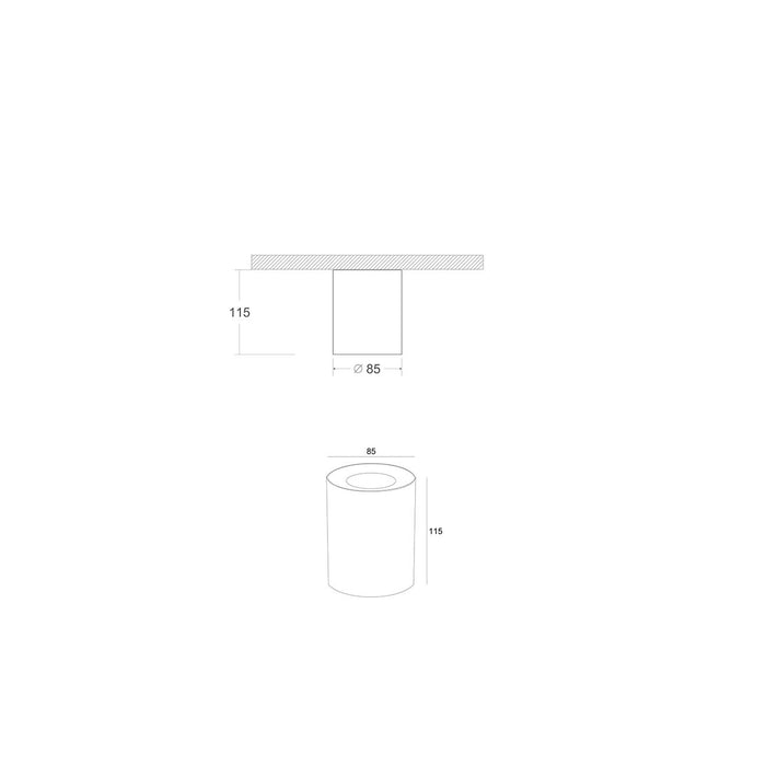 Lampada A Soffitto Slim Alluminio Nero 1 Gu10 Ip20