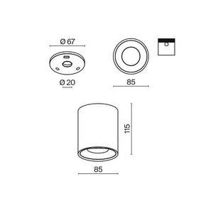 Lampada A Soffitto Slim Alluminio Bianco 1 Gu10 Ip20