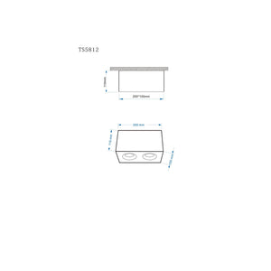 Lampada A Soffitto Slim Alluminio Bianco 2 Gu10 Ip20 20Cm