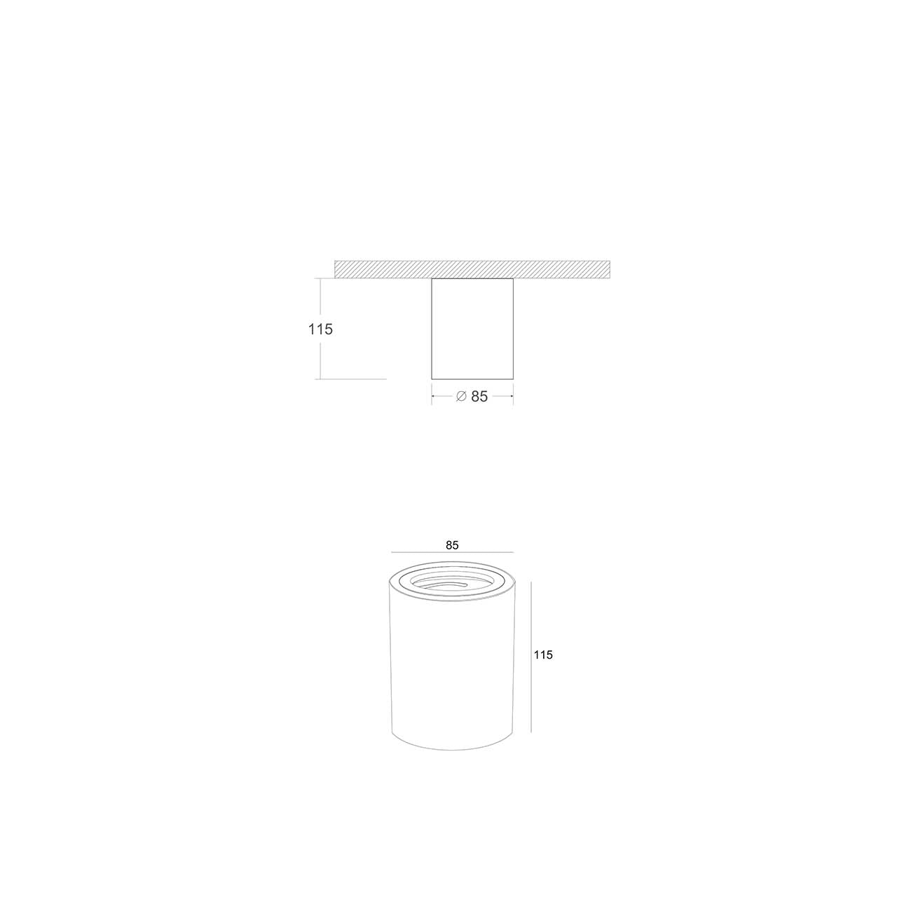 Lampada A Soffitto Atom Alluminio Nero 1 Gu10 Ip20