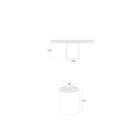 Lampada A Soffitto Atom Alluminio Bianco 1 Gu10 Ip20