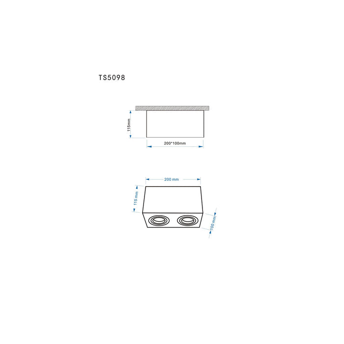 Lampada A Soffitto Atom Alluminio Nero 2 Gu10 Ip20