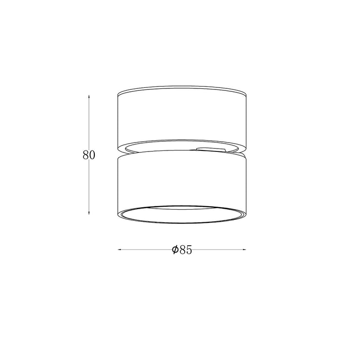 Lampada A Soffitto Onda Alluminio Nero Led Integrato 12W Ip20 4000K
