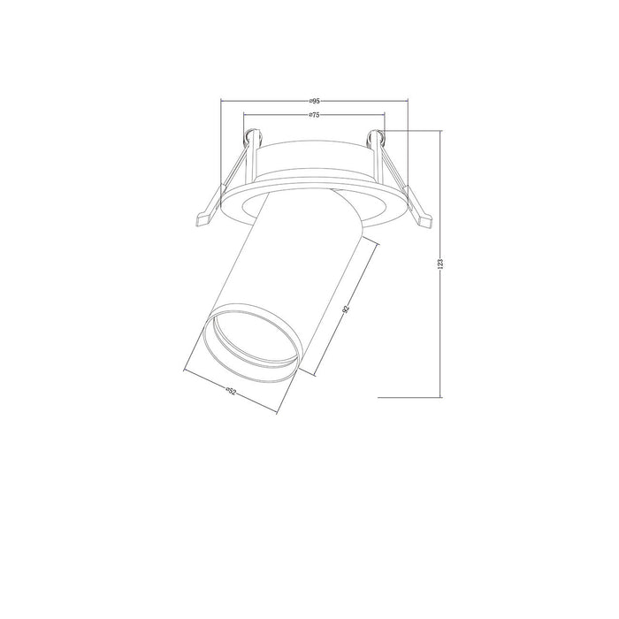 Lampada A Soffitto Focus S Alluminio Bianco 1 Gu10 Ip20 D5,2