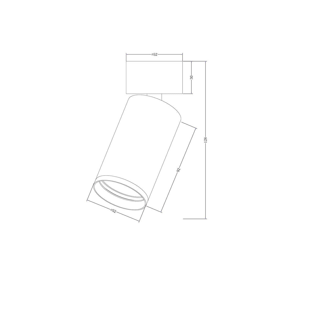 Lampada A Soffitto Focus S Alluminio Nero 1 Gu10 Ip20