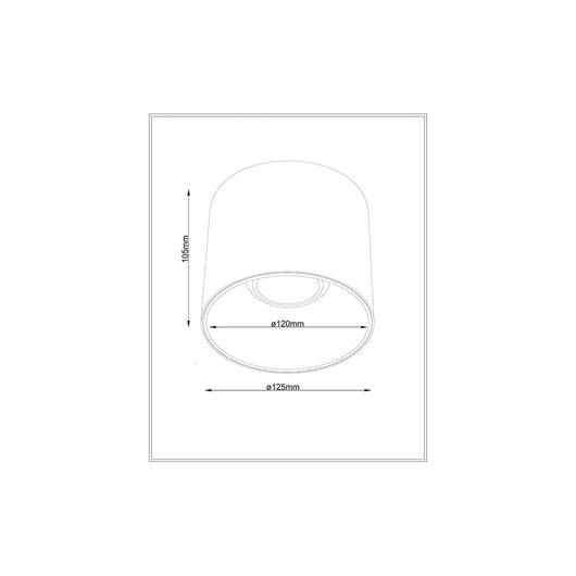 Lampada A Soffitto Alfa Led Alluminio Nero Led Integrato 25W Ip20 4000K D12,5