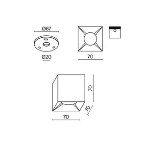 Lampada A Soffitto Alfa Led Alluminio Bianco Led Integrato 12W Ip20 4000K 7Cm