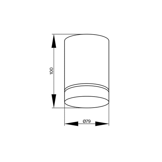 Lampada A Soffitto Orlo Alluminio Nero Led Integrato 9W Ip20 3000K