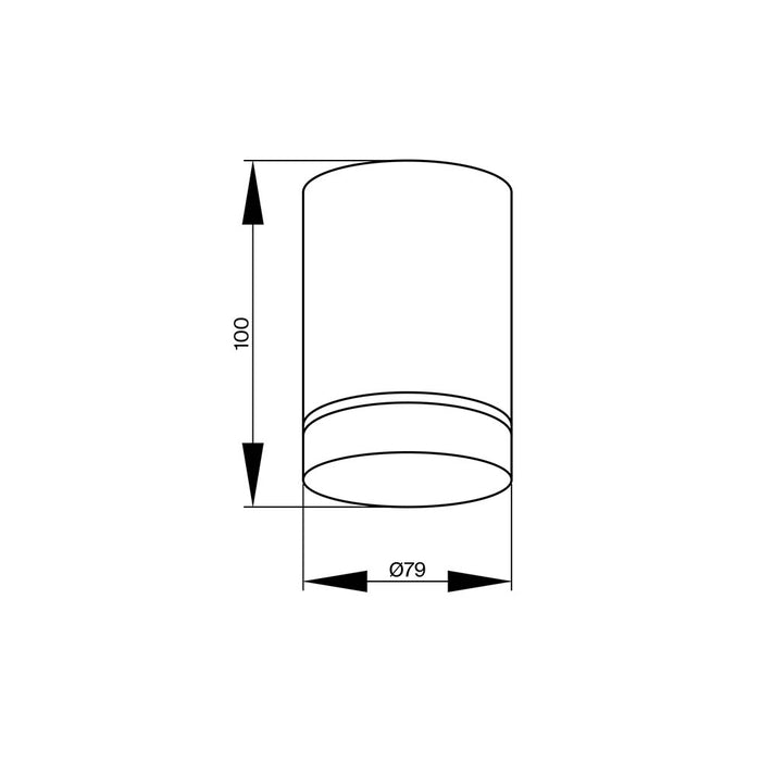 Lampada A Soffitto Orlo Alluminio Nero Led Integrato 9W Ip20 3000K
