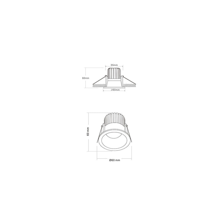 Lampada Incasso Zoom Alluminio Nero Led Integrato 6W Ip65 3000K D6