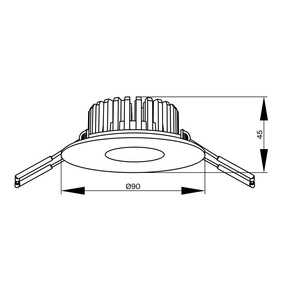 Lampada Incasso Zen Alluminio Nero Led Integrato 7W Ip20