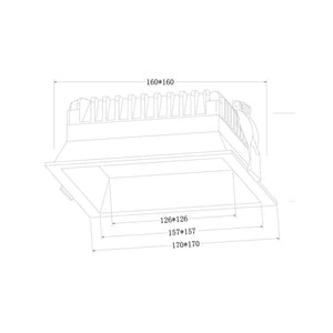 Lampada Incasso Okno Alluminio Bianco Led Integrato 24W Ip44 3000K