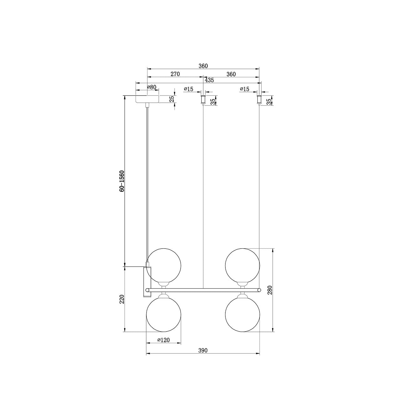 Lampadario Contemporaneo Ring Metallo Ottone 4 Luci Diffusori Bianchi