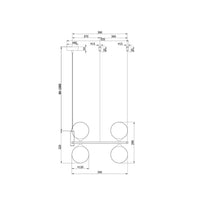 Lampadario Contemporaneo Ring Metallo Ottone 4 Luci Diffusori Bianchi