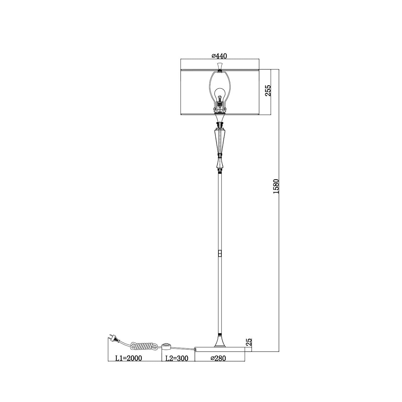 Piantana Da Scrivania Contemporanea Alicante Metallo Vetro Nichel 1 Luce