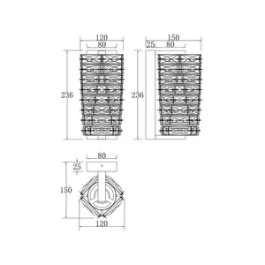 Applique Contemporanea Coil Struttura Acciaio Cromo Diffusore Vetro Led