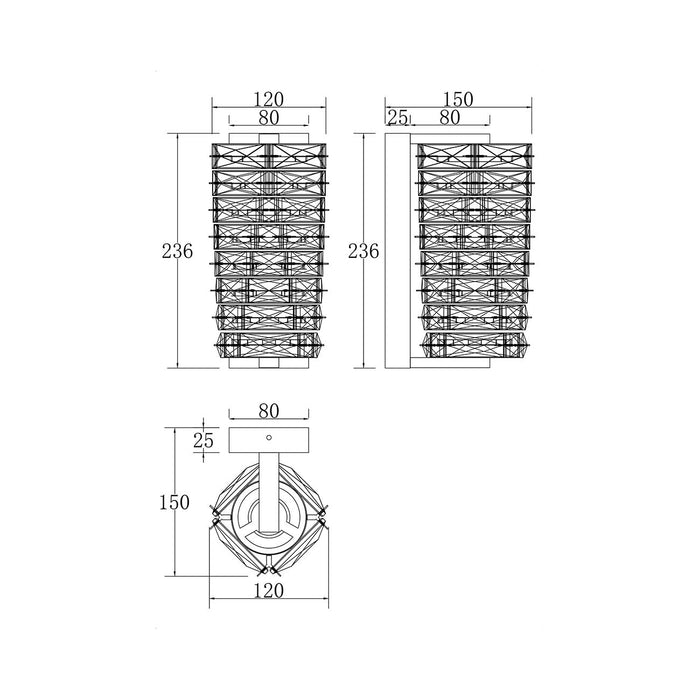 Applique Contemporanea Coil Struttura Acciaio Cromo Diffusore Vetro Led