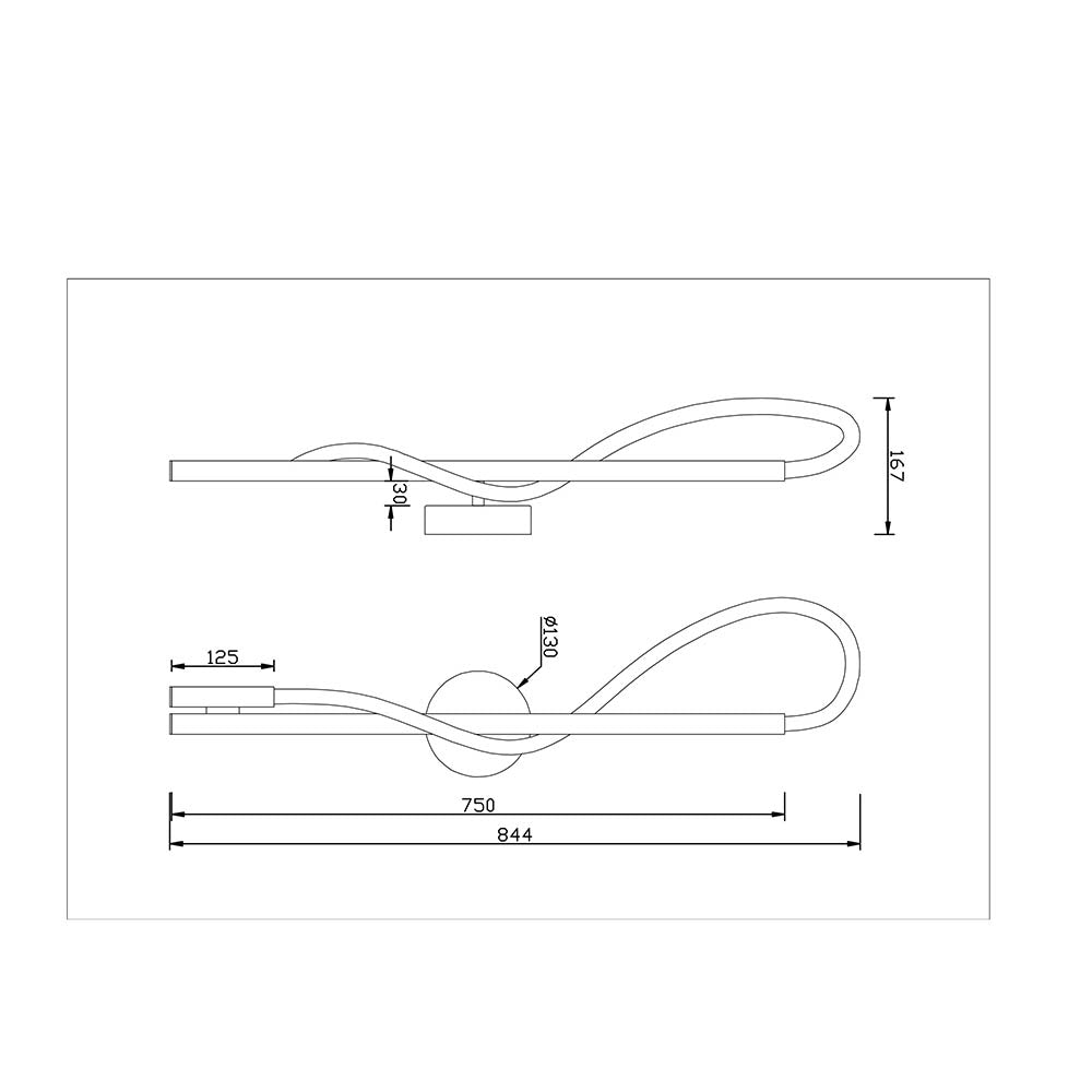Applique Da Parete Moderno Tau Alluminio Oro Luce Led 13W