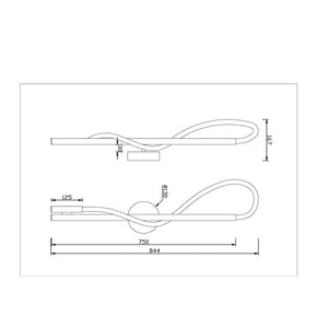 Applique Da Parete Moderno Tau Alluminio Oro Luce Led 13W