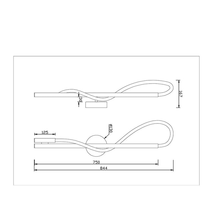 Applique Da Parete Moderno Tau Alluminio Oro Luce Led 13W