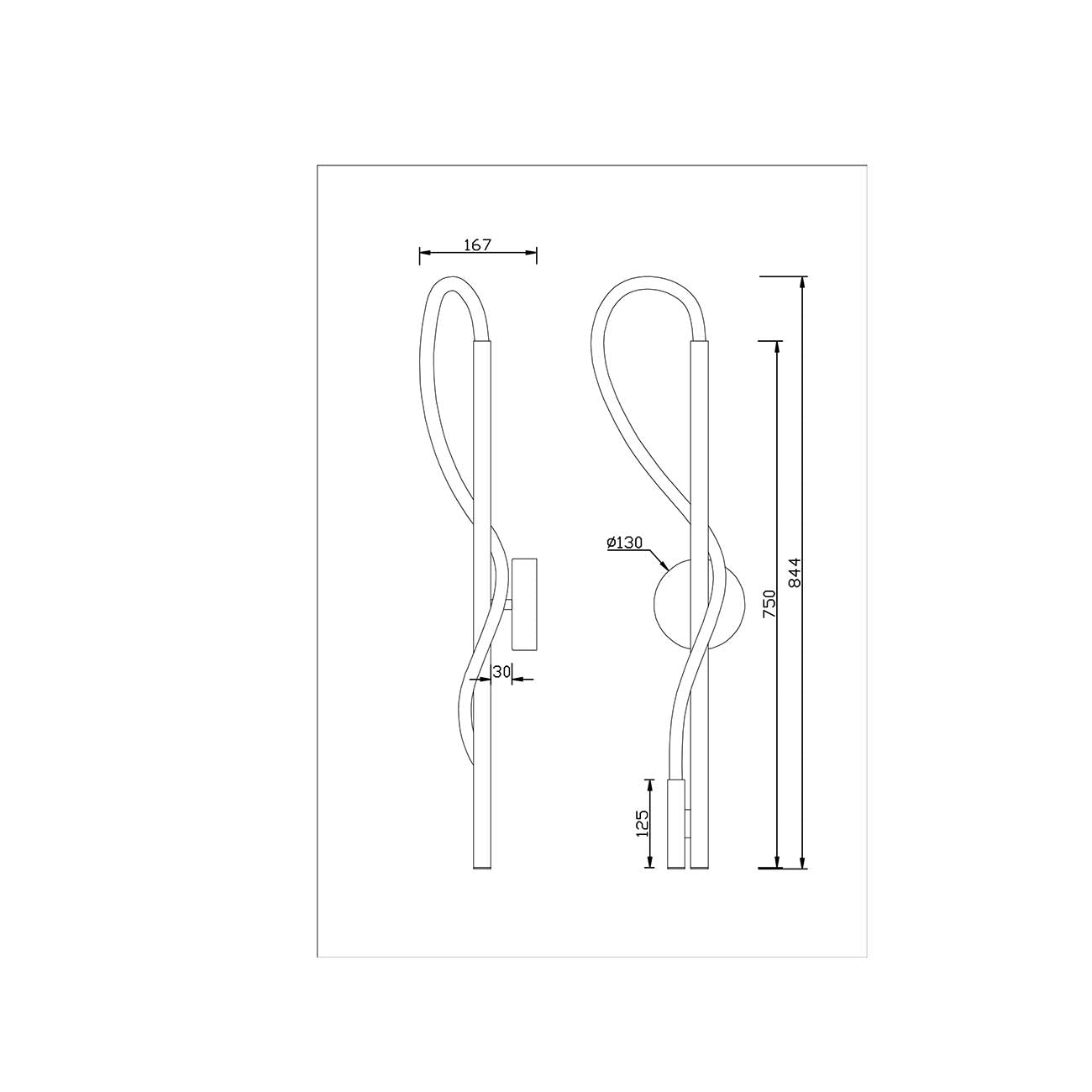 Applique Da Parete Moderno Tau Alluminio Oro Luce Led 13W