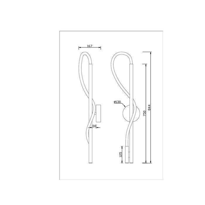 Applique Da Parete Moderno Tau Alluminio Oro Luce Led 13W