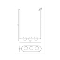 Sospensione Contemporanea Erich Metallo Nero 3 Luci Diffusori Bianchi
