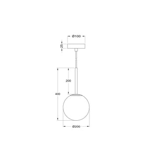 Lampadario Minimal Basic Form Gree Metallo Nero 1 Luce Diffusore Bianco