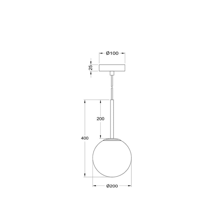 Lampadario Minimal Basic Form Gree Metallo Nero 1 Luce Diffusore Bianco