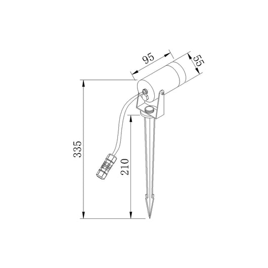 Faretto Da Esterno Moderno Scope 1 Luce Gu10 20W Alluminio Nero Ip65