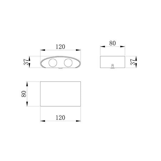 Applique Da Esterno Moderna Strato Led Integrato 4W Metallo Bianco Ip54