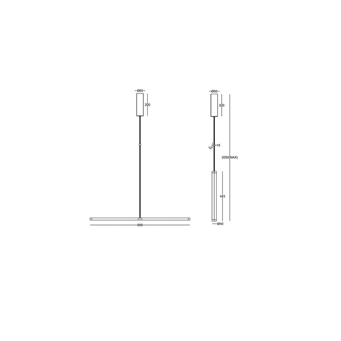 Lampadario A Sospensione Moderno Supersymmetry Alluminio Bianco 1 Luce Led 17W