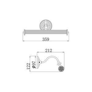 Applique Da Parete Classico Renoir Metallo Bronzo 2 Luci E14 25W