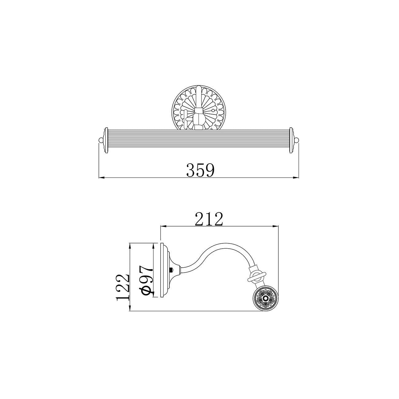 Applique Da Parete Classico Renoir Metallo Bianco 2 Luci E14 25W