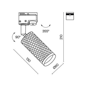 Faretto Per Binari Focus Design Alluminio Bianco 1 Gu10 Ip20