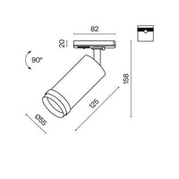 Faretto Per Binari Focus Zoom Alluminio Nero Led Integrato 12W Ip20 4000K