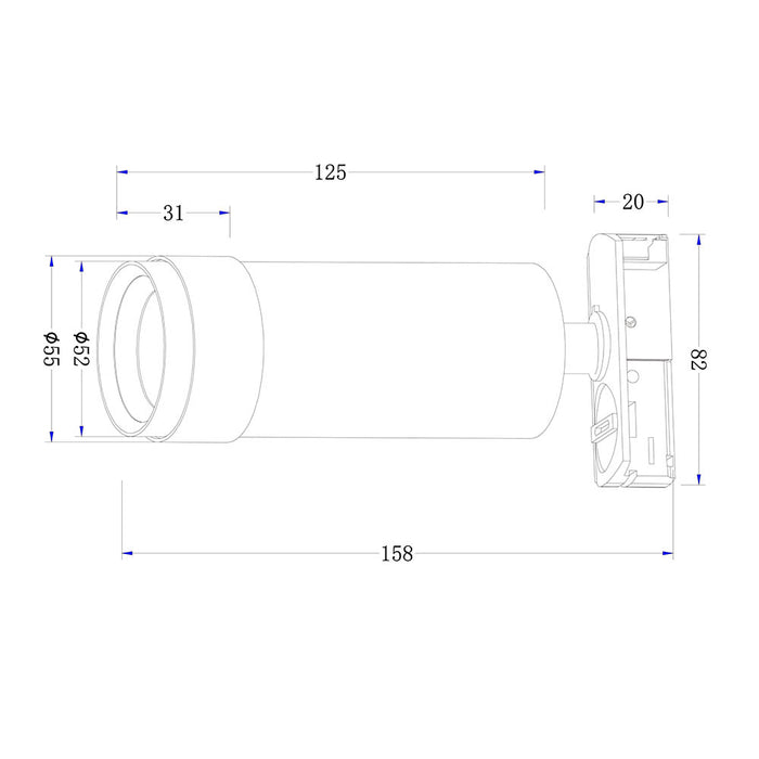 Faretto Per Binari Focus Zoom Alluminio Bianco Led Integrato 12W Ip20 3000K