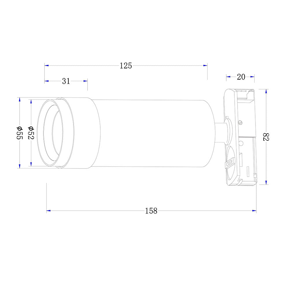 Faretto Per Binari Focus Zoom Alluminio Bianco Led 12W Ip20 4000K Dimmerabile