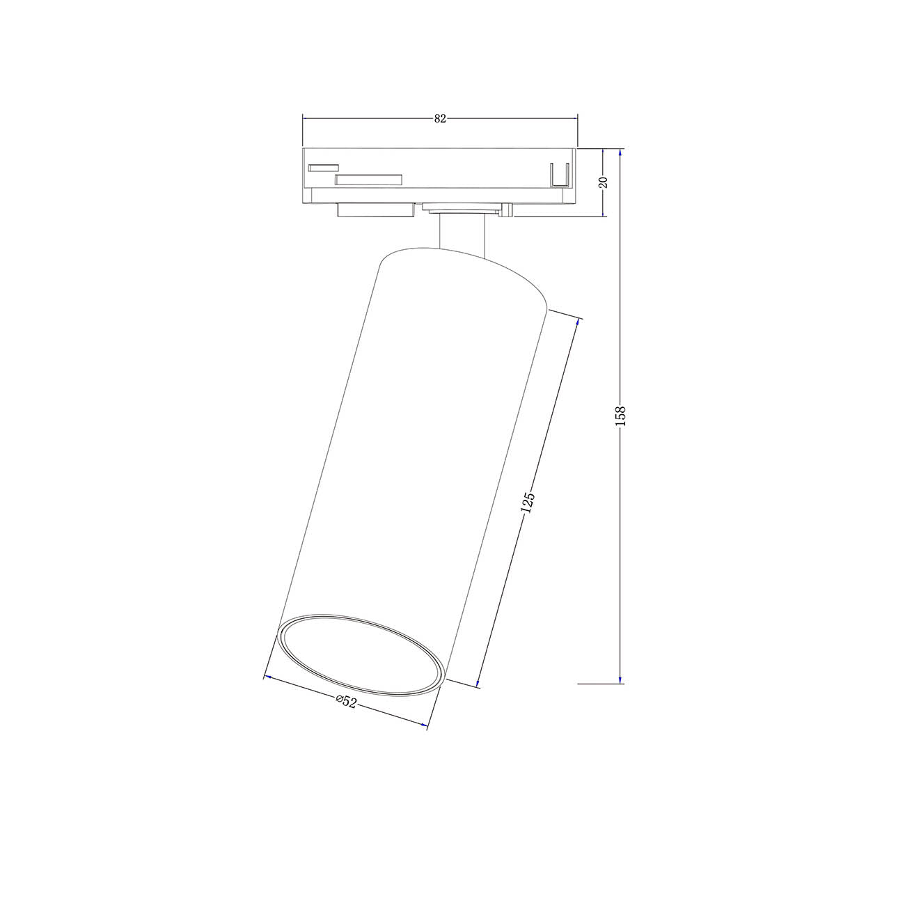 Faretto Per Binari Focus Led Alluminio Bianco Led Integrato 12W Ip20