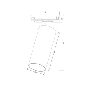 Faretto Per Binari Focus Led Alluminio Bianco Led Integrato 12W Ip20