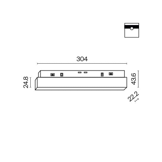 Lampada Binario Basis Alluminio Nero Led Integrato 12W Ip20 3000K