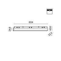 Lampada Binario Basis Alluminio Nero Led Integrato 24W Ip20 4000K 60Cm