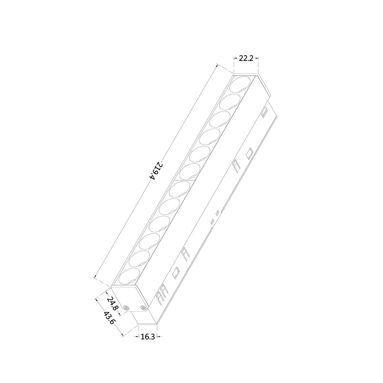 Lampada Binario Points Alluminio Nero Led Integrato 12W Ip20 3000K