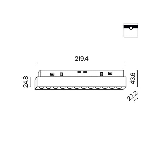 Lampada Binario Points Alluminio Nero Led Integrato 12W Ip20 4000K
